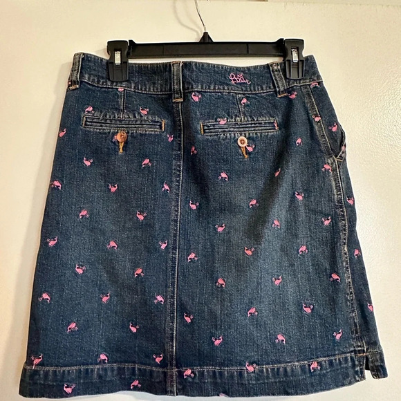 Lilly Pulitzer Vintage Jean Skirt with Pink Whales Size 2 - Picture 2 of 5